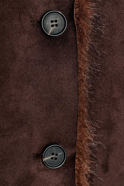 VESTE RÉVERSIBLE EFFET DAIM ET FOURRURE SYNTHÉTIQUE