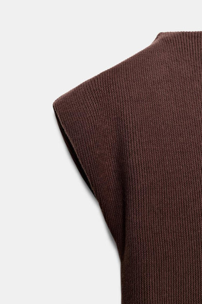 ROBE MIDI BIMATIÈRE SOFT À COL MONTANT